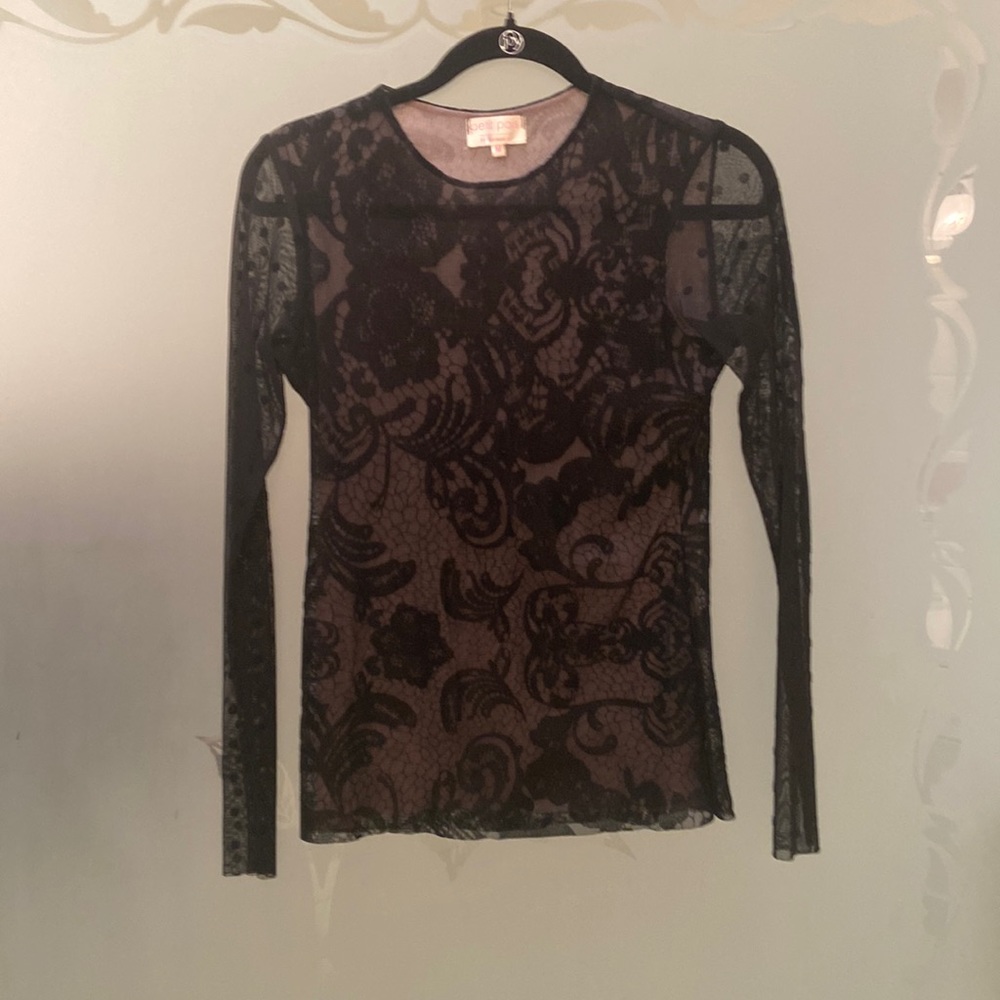 NWOT velvet burn out Petit Pois top